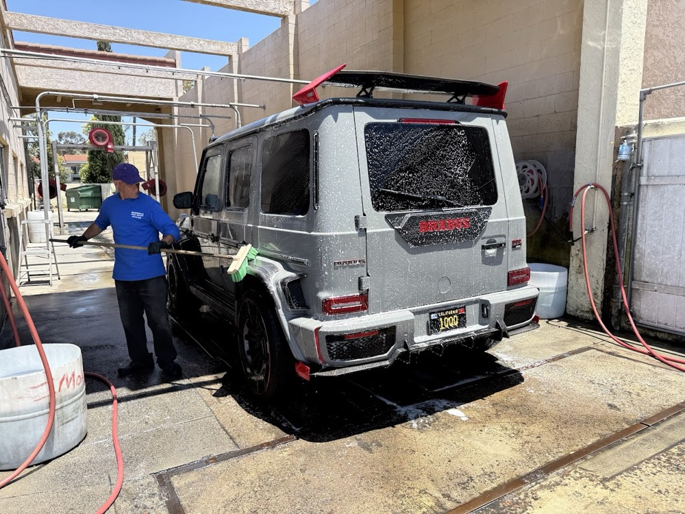 100% hand washing in progress at Magnolia Car Wash
